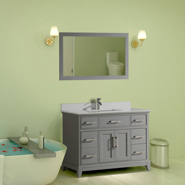 Red Barrel Studio® Valor 48" Single Bathroom Vanity Set with Mirror